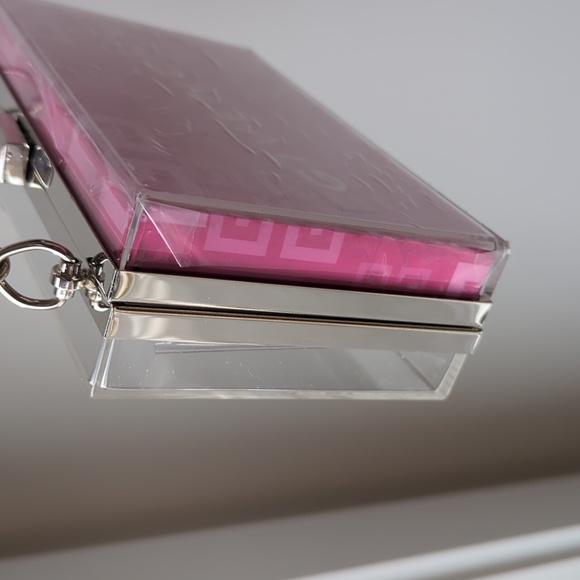 Givenchy Fuchsia Geometric Paper SHOPPING BAG UPCYCLED Box Clutch - Picture 3 of 8